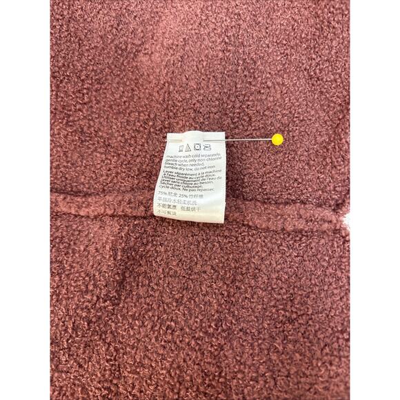 Barefoot Dreams Cozy Chic Rose Burgundy Open Front Cardigan Soft Knit M - Picture 7 of 15